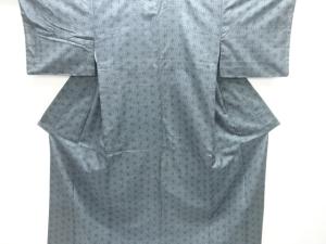 アンティーク　麻の葉模様織り出し手織り紬着物